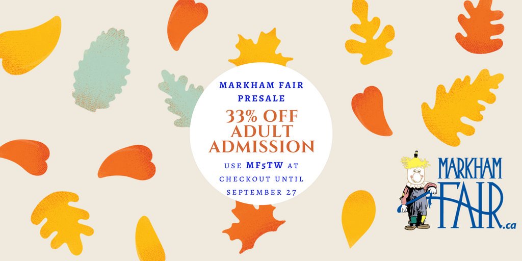 Starting today, find our event on <a href="/ticketfly/">Ticketfly</a> &amp; SAVE $5 off of Adult Admission - only available until the day before Markham Fair begins!