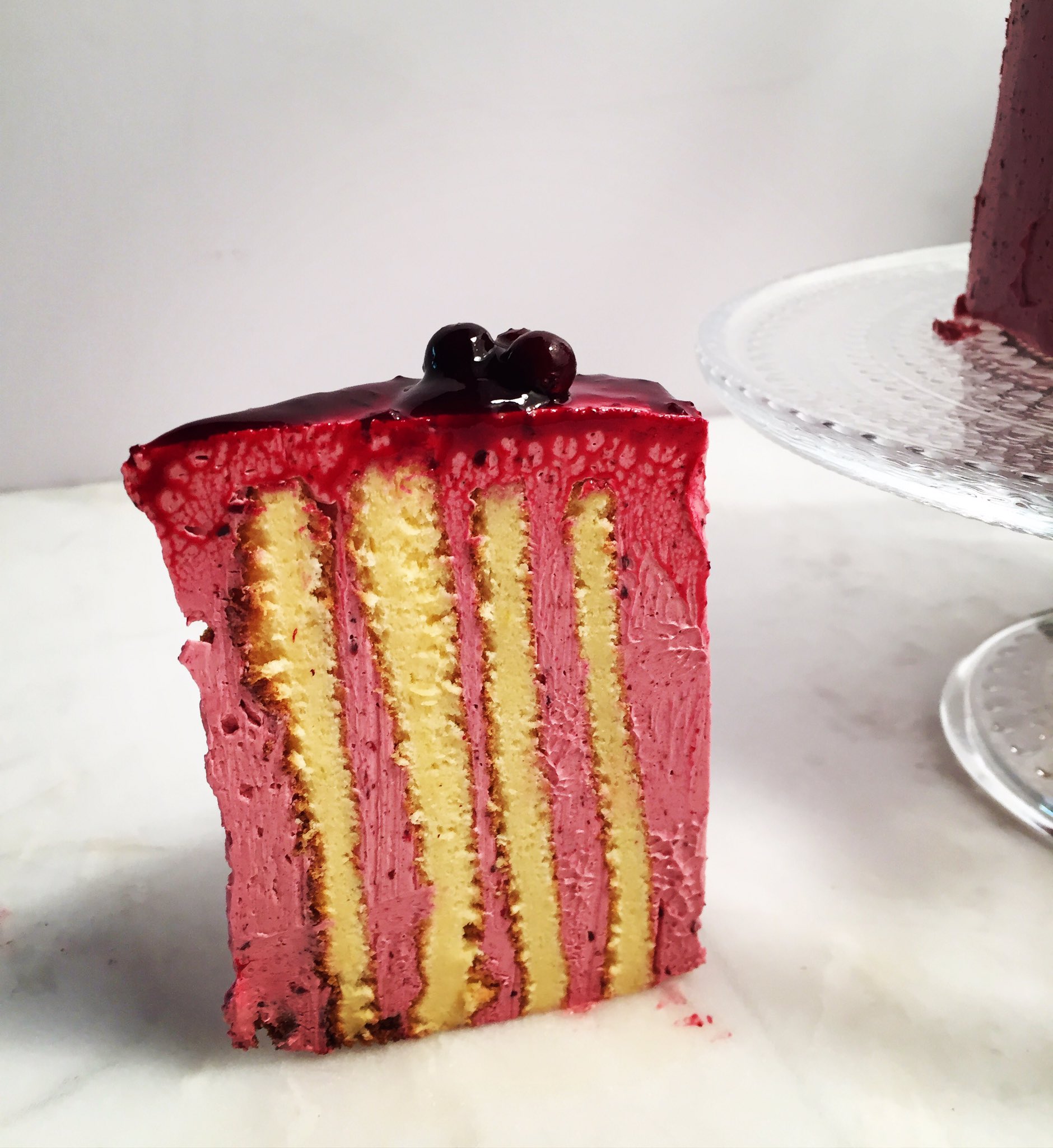 Lemon and Blackberry Cake with Marshmallow Frosting  Katie Cakes