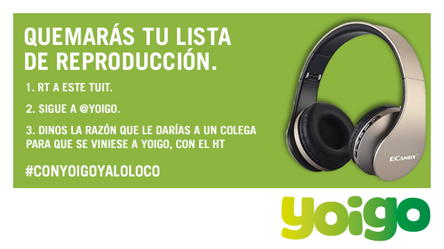yoigo's tweet image. 🎁 CONCURSO Nº5 🎁
 
No pares de escuchar el temazo del verano, del otoño o del invierno. 🎵🎶🎵
 
#ConYoigoyALoLoco
