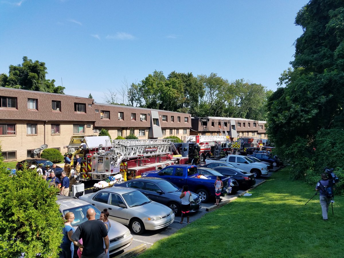 911Delco's tweet photo. Multi-alarm fire in Clifton Hieghts has displaced many families. @911Delco resources on scene in support of fireground &amp; emergency shelter https://t.co/HVbO4XQmlk