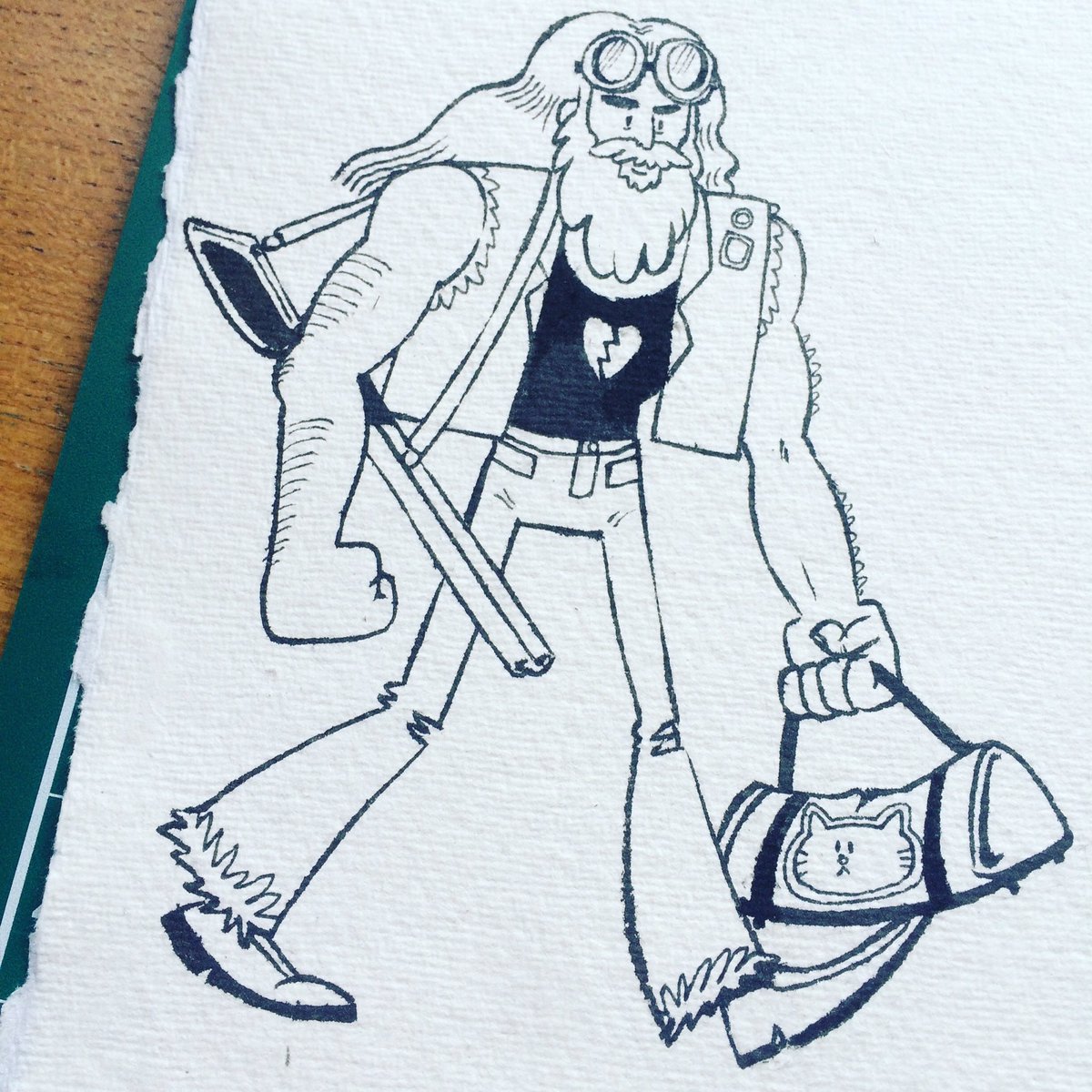 LeahPanigada's tweet image. #kittybag #dathair #gun #ink this paper is a bit too soft :/