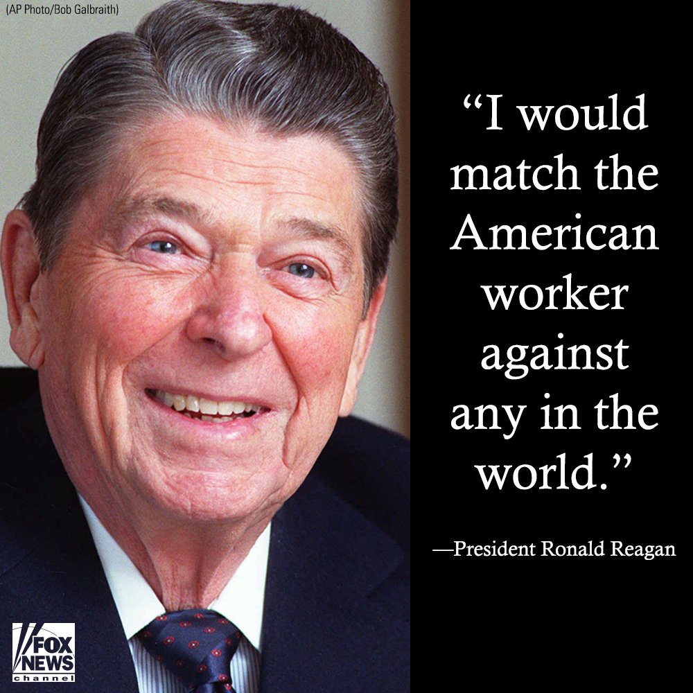 FoxNews's tweet photo. President Ronald Reagan delivered a #LaborDay message on September 4, 1981 praising the American worker. https://t.co/ol75eCadGC