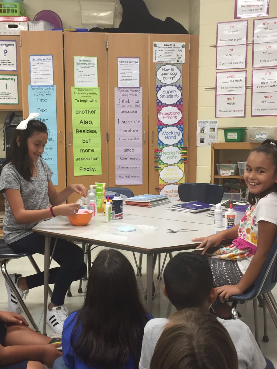 MrsOBrienLP's tweet photo. Students sharing their slime making talents from good behavior coupons #ASD4all https://t.co/hSL8dI8m7j