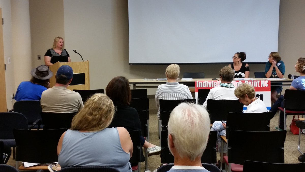 IndivisibleGCo's tweet photo. We had a great Power Hour!  Kim Porter with NC Warn along with other great speakers shared with our team.  #PowerHour #IndivisibleHighPoint https://t.co/RdRF0ecs6d