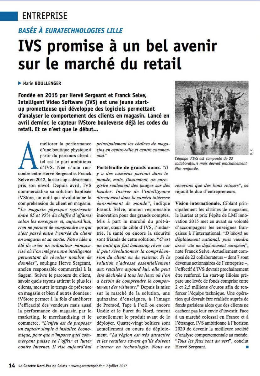 IVS_engineering's tweet photo. Merci @La_Gazette_NPDC pour ce super article.
#retail #ivstore #magasins #innovation #startup https://t.co/sFf5JJuJRT