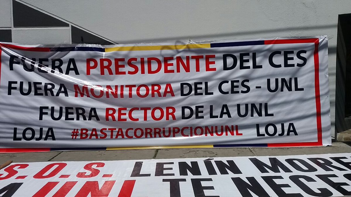 verdad_unl's tweet photo. #SantosHastaCuando La UNL dice BASTA a tus cálculos políticos y a tu juego con Villacis. Queremos Academia de calidad sin corrupción!! https://t.co/Lhup1AsSV0