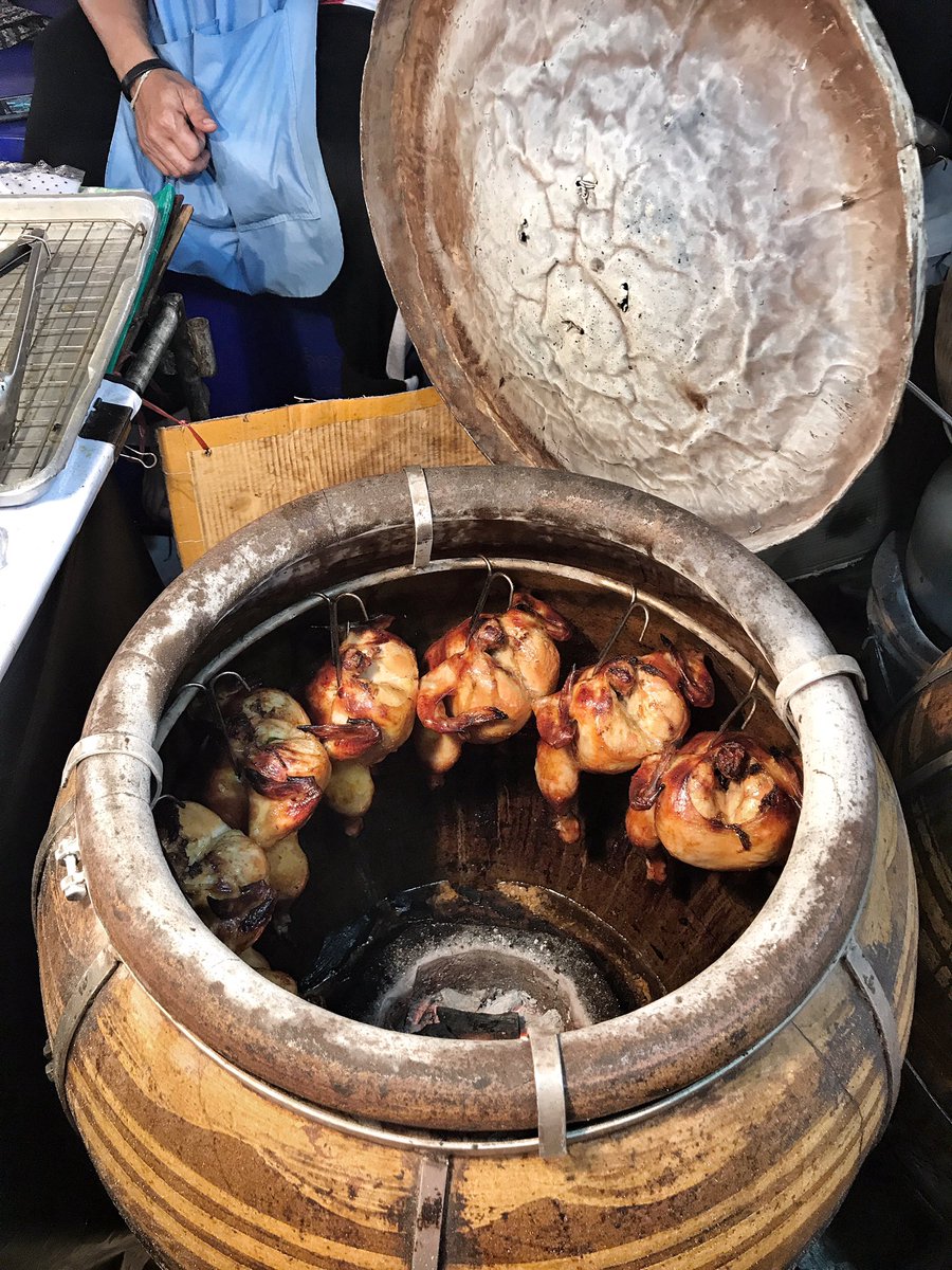 Clay oven roasted chicken. Like a pot of gold at the end of the rainbow. Bangkok 🇹🇭