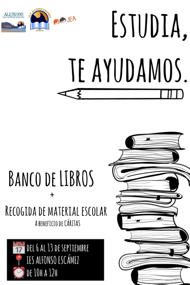 Landaburu_Anto's tweet photo. 🔶"Estudia, te ayudamos". @JEAguilas
☑️ Comenzamos el curso 2017/2018 con un #BancoDeLibros y #RecogidaMaterialEscolar con @AlumnosEscamez. https://t.co/OW6IHDqSnA
