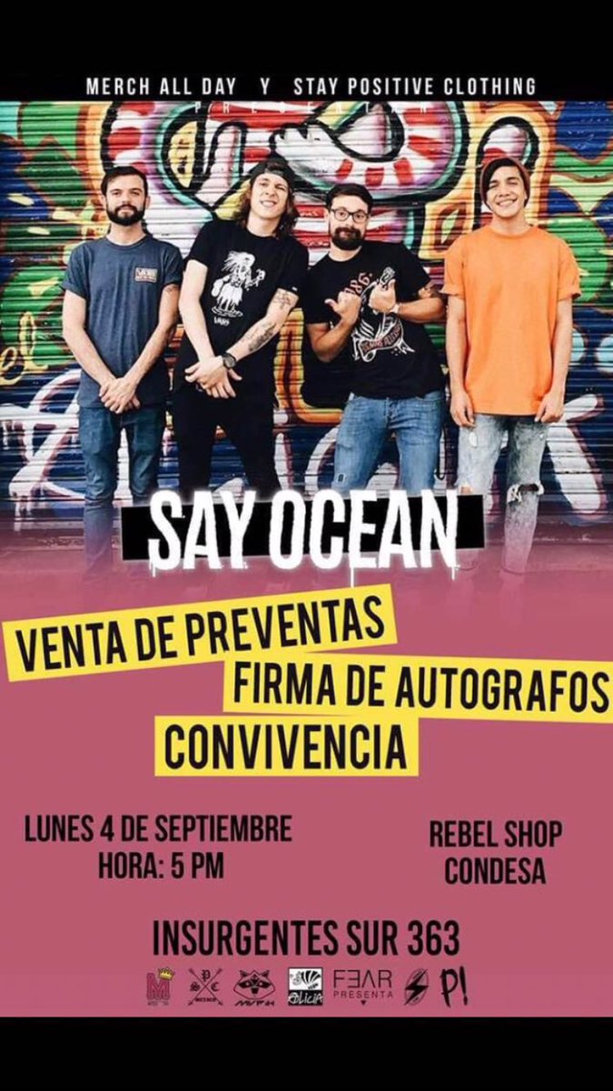 CDMX! Nos vemos HOY en la <a href="/RebelShop/">Rebel Shop Condesa</a> a las 5 PM Para que vengan por sus preventas para el Alicia del 9 de Septiembre. 

Allá nos vemos🔥🐬!