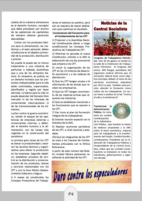 cbolivariana's tweet photo. #Hoy #4Sep salió el Boletín N°18 de la Central Socialista, con noticias sindicales y orientaciones para los trabajador@s. Léelo aquí 👇 https://t.co/Qf67po1iSS