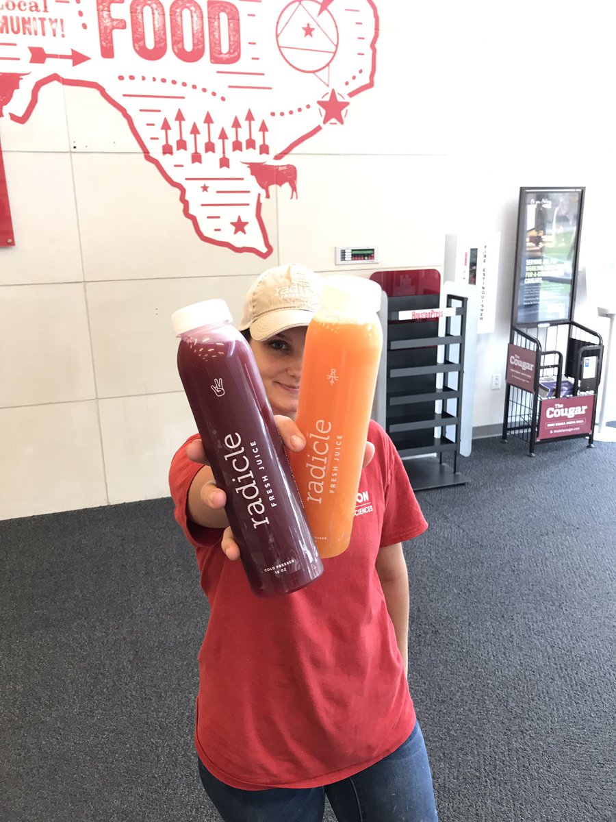 RadicleFresh's tweet photo. Emily put lots of love into our first bottles since Harvey. We love you, Houston &amp; @UHouston. #love  #HoustonStrong https://t.co/qzf6HKEyhz