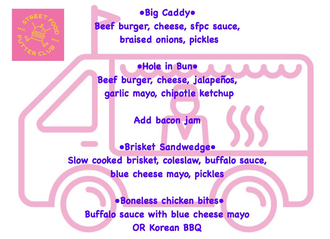 bigfeedgla's tweet photo. Check out what the boys from @SFoodPutterClub are cooking up for you this weekend. The blue cheese dip is not to be missed. 🏌 🏌 🏌 🏌 https://t.co/e9Nn8J5rtL