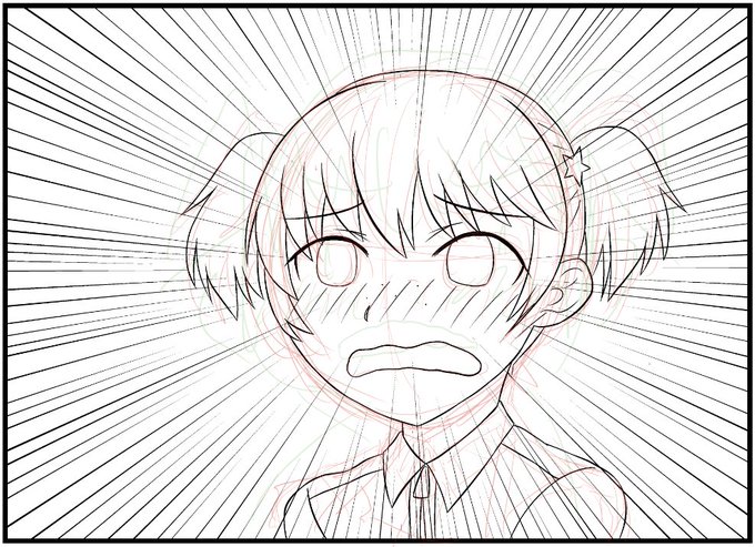 相方が集中線で遊んでるのずるいと思ったので自分もやりました。進捗です。 