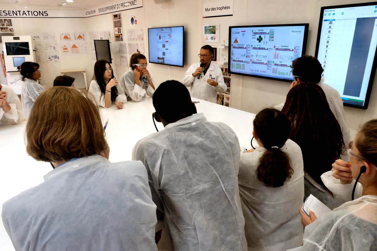 PhCaligny's tweet photo. Faurecia is proud to welcome Sciences Po Paris HR Master students to discover Industry 4.0 challenges &amp; understand impacts on the workplace https://t.co/bLknWsGdYt