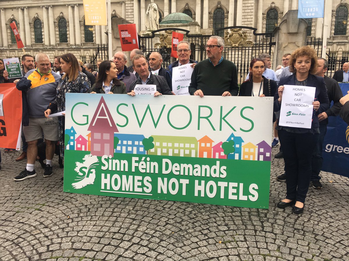SFNorthBelfast's tweet photo. Our North Belfast reps supporting residents campaign for social housing &amp; protesting recent BCC planning committee decisions https://t.co/RMwRFn4Y8Q