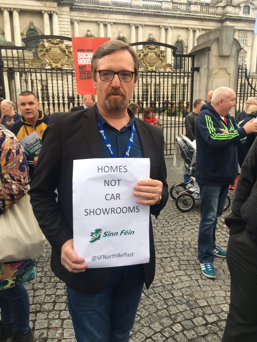 SFNorthBelfast's tweet photo. Our North Belfast reps supporting residents campaign for social housing &amp; protesting recent BCC planning committee decisions https://t.co/RMwRFn4Y8Q