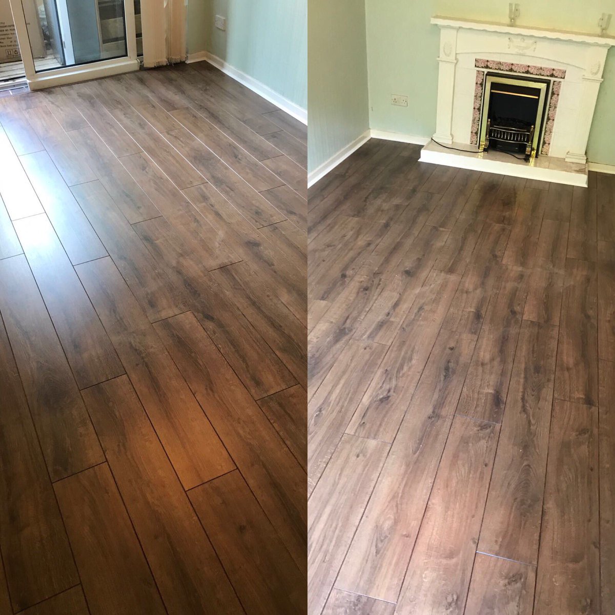 A recent fit by our flooring team! Premium oak laminate fitted in 2 x reception rooms and hallway! 👌🏽 #laminateflooring #Swansea