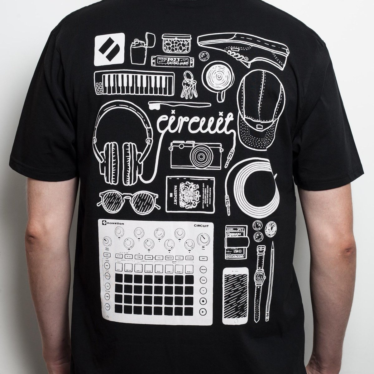 WeAreNovation's tweet photo. The Novation Circuit Traveller T-shirt is the first piece available in our new merchandise range // Check it out: https://t.co/ecaFo8suWD https://t.co/FJmV2wB2e9