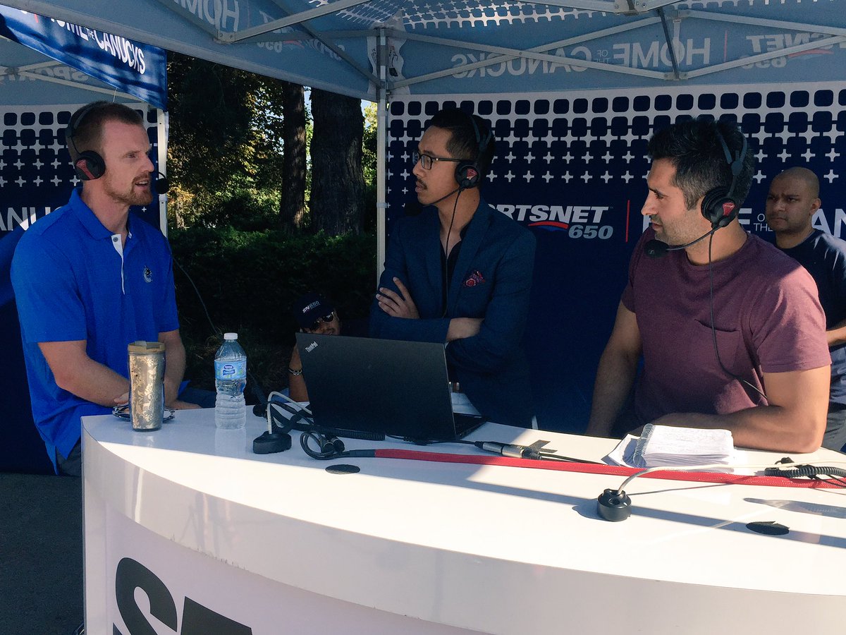 LIVE NOW: <a href="/Canucks/">Vancouver Canucks</a> <a href="/Daniel22Sedin/">Daniel Sedin</a> on #ThePlaybook w <a href="/SatiarShah/">Satiar Shah</a> &amp; <a href="/jawnjang/">Jawn Jang (장재현)</a> talking off-season &amp; whats to come. Join us <a href="/PNE_Playland/">PNE Fair / Playland</a> gate 1