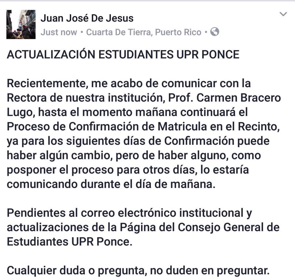 LEOUPRP's tweet image. 🚨Estudiantes de UPR Ponce información hasta el momento acerca de la confirmación de matrícula. 🚨
