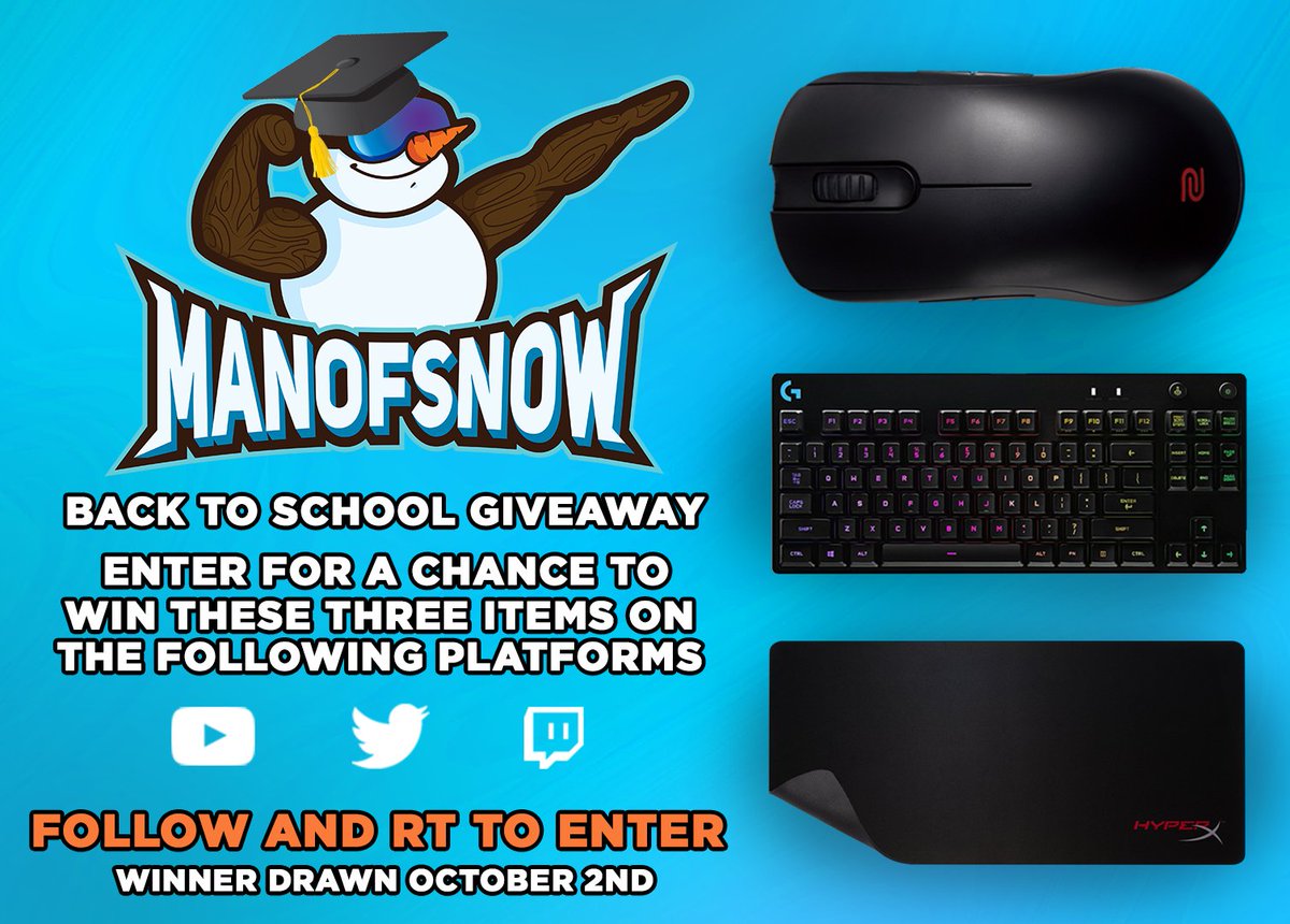 ❄❄ BACK TO SCHOOL #GIVEAWAY ❄❄
Winner drawn on October 2nd gets:
<a href="/ZOWIEbyBenQ/">ZOWIE</a> FK1
<a href="/LogitechG/">Logitech G</a> Keyboard
<a href="/HyperX/">HyperX</a> Pad
GL
gleam.io/competitions/X…