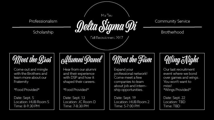 GMUDSP's tweet photo. 🗣Calling all business and economics majors own your future and rush America's foremost professional business fraternity!! https://t.co/7A0uqidFIW