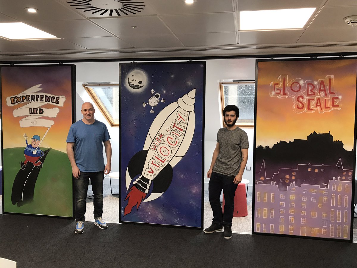 beal_a's tweet photo. Digging the addition to our @WiproDigital graffiti murals, this one in new #Edinburgh pod. Thanks @pursh_one https://t.co/rtNXFdRlD4 https://t.co/yGUaNb9ydu