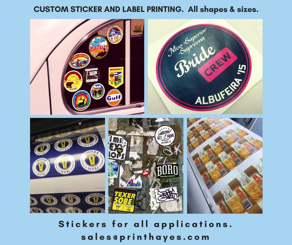 PrintHayes's tweet photo. Stickers for all applications #yourtext.  sales@printhayes.com https://t.co/wYHVFQqAYQ