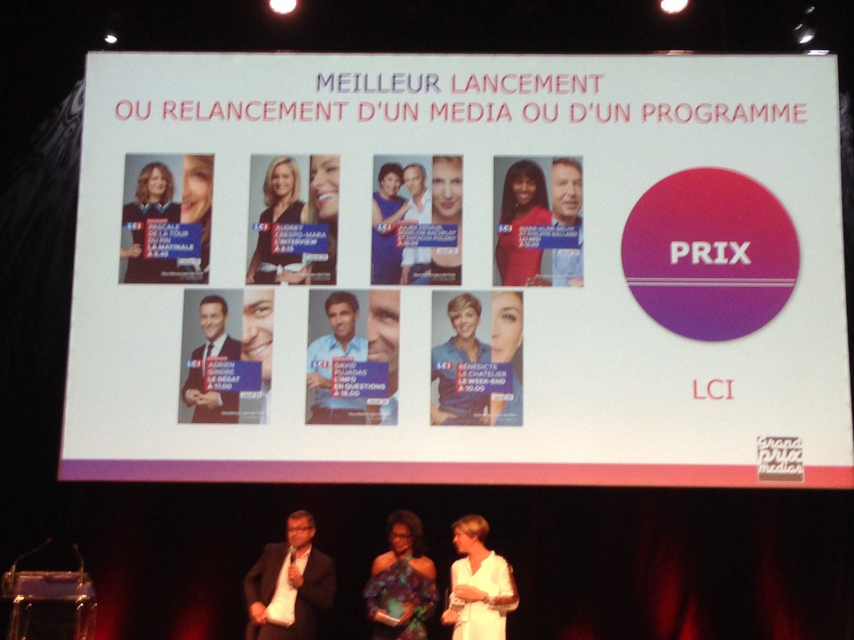 DWV13's tweet photo. RT CB_News: LCI remporte le prix du meilleur relancement d'un média ! #GPDM17 #grandprixdesmedias https://t.co/W2O7Szv9Az