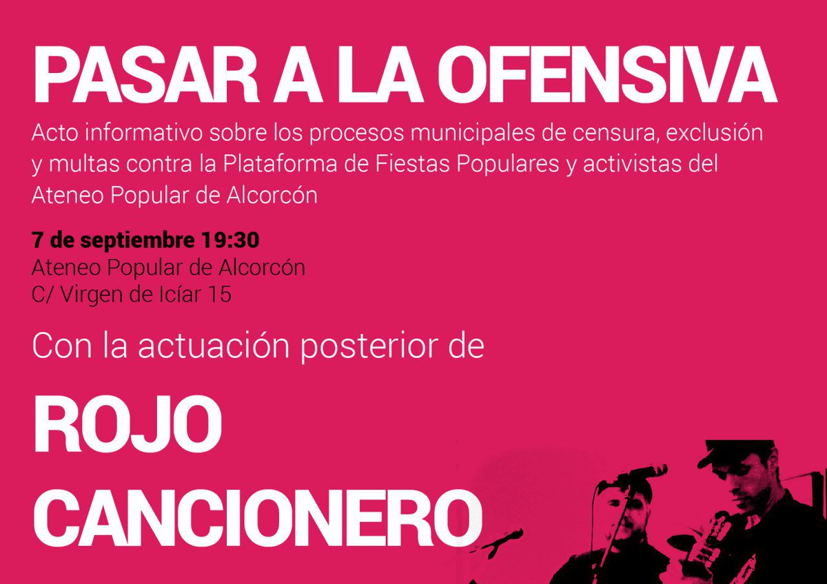 AteneoAlkorcon's tweet photo. Pasó el finde, pero las fiestas de #Alcorcón siguen. El jueves os esperamos para deciros:

PASAMOS A LA OFENSIVA https://t.co/K1pooM2Csa