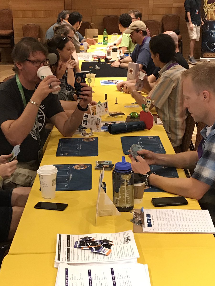 playtestNW's tweet photo. #PlaytestingAtPAX is going strong this morning. Come play with us at #HyattOlive8. Thanks to our sponsors @_dailymagic_ @BHGames @rttgamepub https://t.co/9NJFlBqP0u