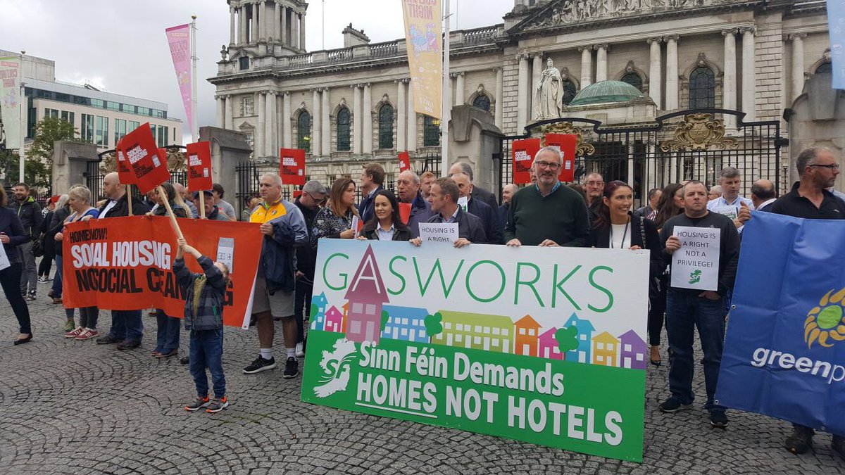 NolanDowneySF's tweet photo. Sinn Féin standing in solidarity with the market community at City Hall in their demand for social housing. #housesnothotels #housingnow https://t.co/62zUFweAg9