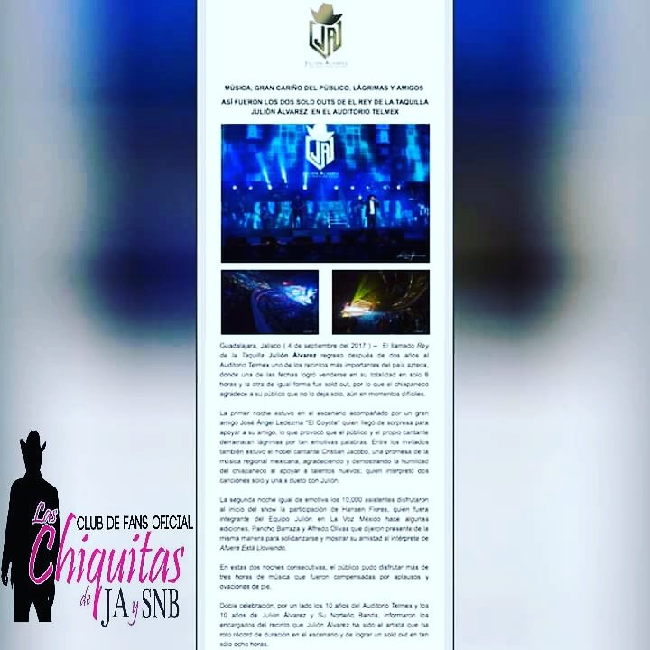 ja_tmps's tweet photo. NOCHES HISTÓRICAS PARA EL REY DE LA TAQUILLA " #julionalvarez #auditoriotelmex #guadalajaral @julionalvarez  @newsmedialatino 
@EEnrique_F https://t.co/lSre3UC7gw