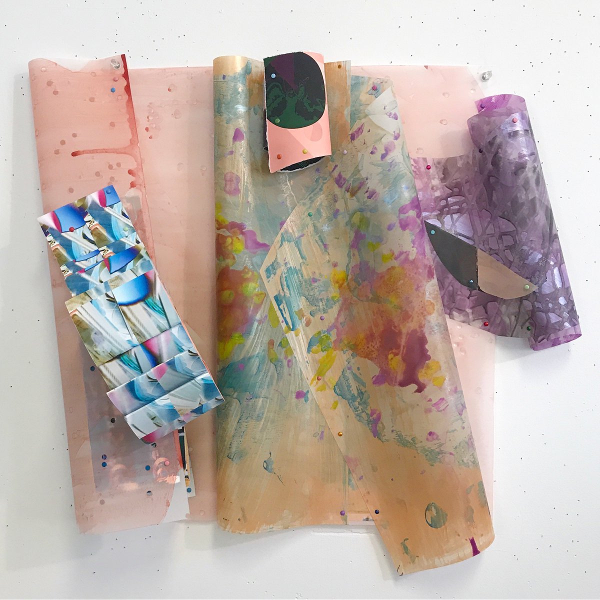 ElizabethRiley1's tweet photo. Setting up new work in the Dumbo studio after returning from the Heliker-LaHotan Residency, Great Cranberry Island, Maine. https://t.co/y7YjKNlmvv