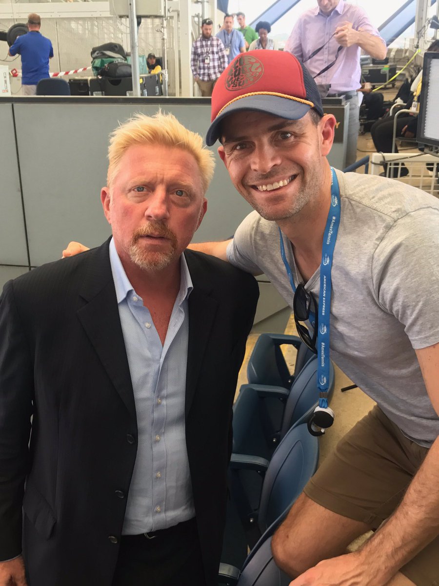 Bumped in the great Boris Becker at the US Open today, he was happy to see me #Usopen2017 #borisbecker