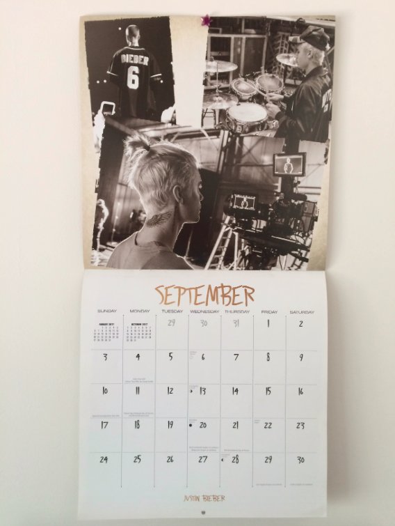 Bkstg's tweet photo. Hello September! Who has their own @justinbieber calendar? 📅 https://t.co/27cGt7piZN https://t.co/czkZSSGDhR