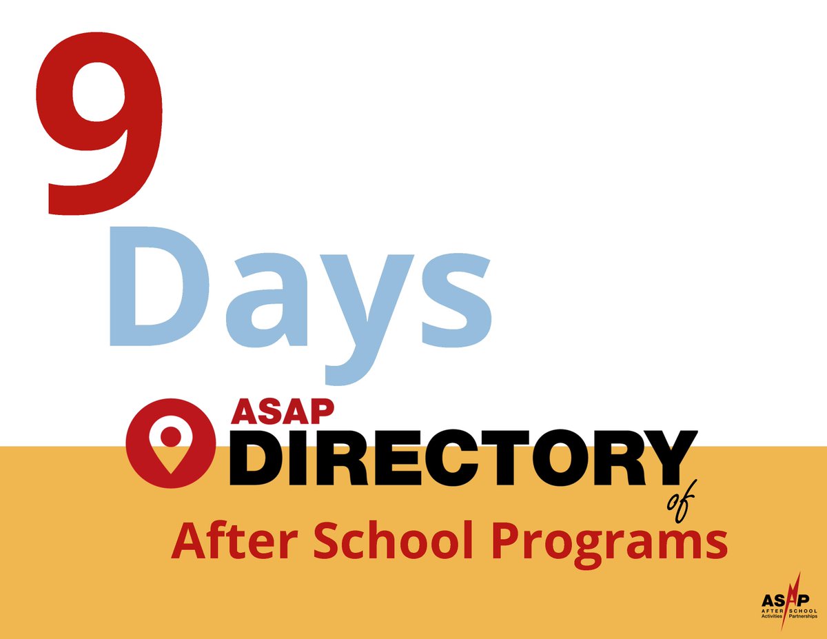 PhillyASAP's tweet photo. Down to single digits- 9 days left until #ASAPdirectory print release! @PhillyDailyNews https://t.co/tGfiHuXUuQ #back2afterschool https://t.co/DwILgrla1n