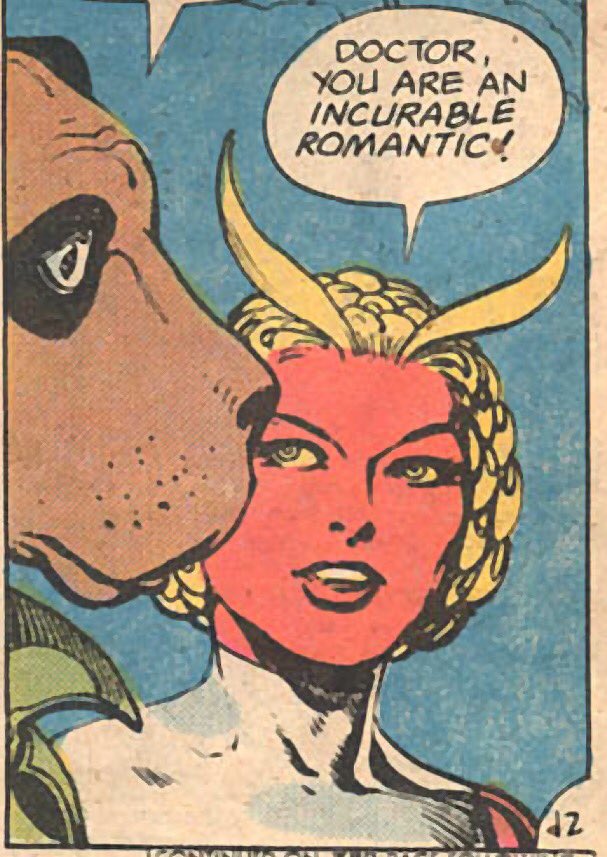 Though Kamandi's dog scientist friend does start dating the alien lady made of fire, I guess