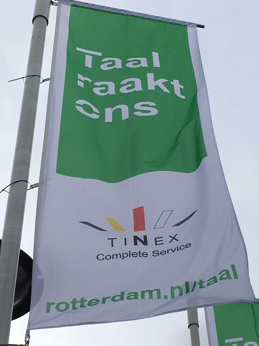 TinexCS's tweet photo. Tinex Complete Service - vlag @Vlaggenparade.
"Taal raakt ons omdat het zich vertaalt in kansen" #taal010 #WvdA17 https://t.co/ervBbUfySS