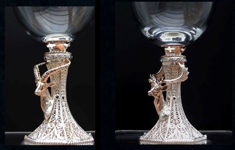 Stunning glass #goblets #silver #filigree #stags or #mountaingoat Uniquely   #crafted. #Scottishglens #GoT.  wp.me/P94xYj-2Q
