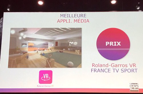 LaurentEric's tweet photo. FranceTVSport
Nous sommes très fiers de recevoir le #GrandPrixDesMedias @CB_News 
de la meilleure appli media pour Roland Garros #GPDM17 https://t.co/OOPTlRBE5A