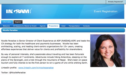 NicolleParadise's tweet photo. Looking forward to next week = speaking @IngramMicroInc conf.: "Architecting an Effortless and Unified CX"
#PromiseOfTechnology #UCC #CX https://t.co/yHiOuoJZwa