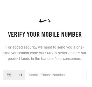 nike verify your mobile number