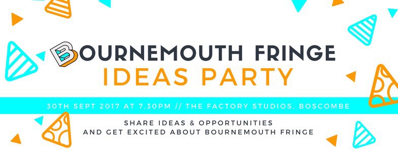 gotbeaf_'s tweet photo. 🎉 Join us for our #BournemouthFringe party! 🎉 Meet other like-minded creatives &amp; get some ideas rolling! 30th Sept, 7.30pm @factorystudios1 https://t.co/zZQXOfXZHv