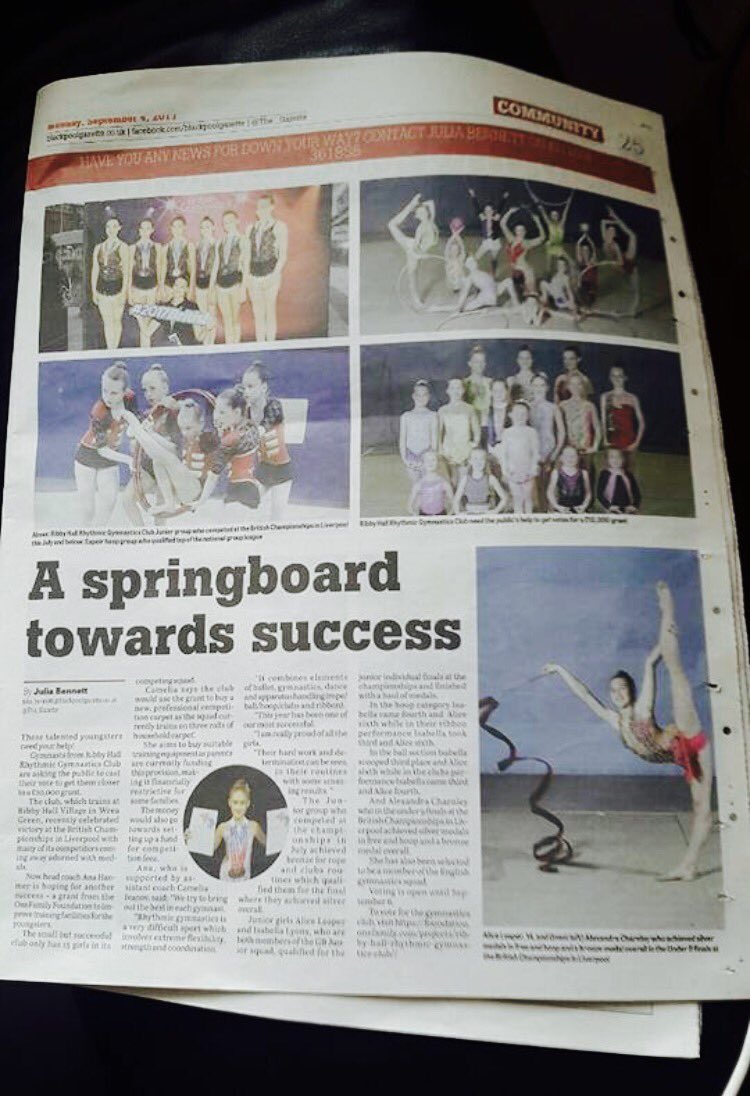 Heather Walker (@h_walker84) on Twitter photo Another great article in <a href="/The_Gazette/">Blackpool Gazette</a> showcasing the girls talent @RibbyFitness ⭐️#RibbyHall #BritishGymnastics #RhythmicGymnastics 🤸♀️🤸♀️ Another great article in <a href="/The_Gazette/">Blackpool Gazette</a> showcasing the girls talent @RibbyFitness ⭐️#RibbyHall #BritishGymnastics #RhythmicGymnastics 🤸♀️🤸♀️