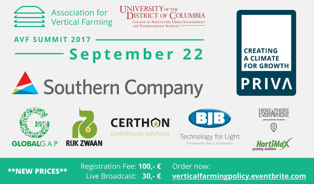 agritecture's tweet photo. NEW LOWER PRICES for the #AVFsummit thanks to the tagged sponsors! 
Sign up: https://t.co/e9VRAXk6mM
September 22nd in Washington #DC https://t.co/P6Vqaitq0E