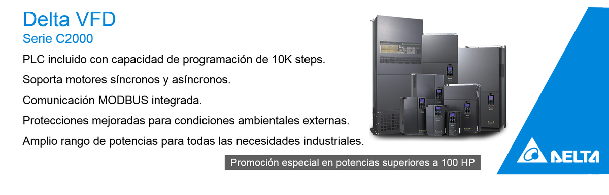DeltaElectMX's tweet photo. Las siguientes 2 semanas tenemos promoción especial para nuestros #VFD de propósito general Serie C2000. ¿Ya los conoces? ¡Aprovecha! https://t.co/Uvoum1fXtd