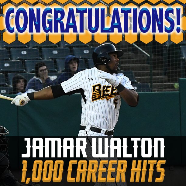 NewBritainBees's tweet image. CONGRATULATIONS!

Jamar Walton's 3 run home run in the top of the 5th inning of today's game vs. @LIDucks is the 1,000th hit of his career!