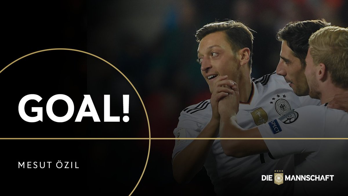 DFB_Team_EN's tweet photo. ⚽️ BOOOM!!! @MesutOzil1088 unleashes a beauty into the top corner. What a hit! (10') #DieMannschaft #GERNOR 1-0 https://t.co/q9kK5UxNpf