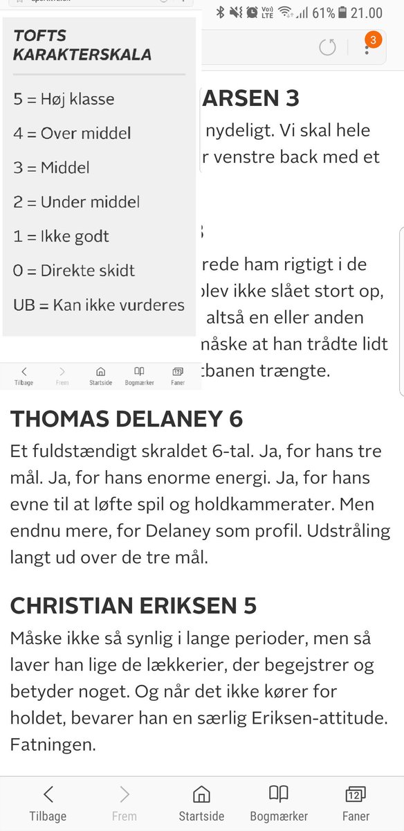 TureS's tweet photo. Ja, Delaney var god men sprængte han ligefrem skalaen?🤔 På den anden side mangler der måske også et niveau over "høj klasse"? #ARMDEN https://t.co/yNco1uLwsS